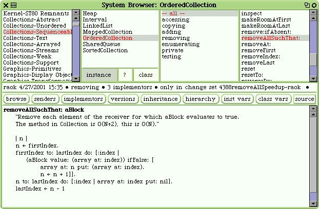 Squeak Smalltalk code browser